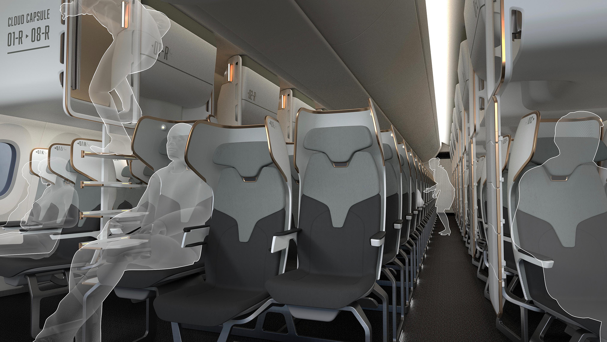 Aviation cabin design demo image fabric used for header hero image